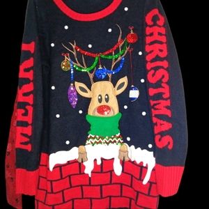BLACK XXL CHRISTMAS SWEATER LONG SLEEVES GENTLY LOVED 😍